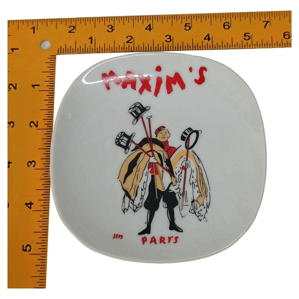Maxims de Paris Vintage SEM Caricature Porcelain Plate French Bistro Decor SZ 5i